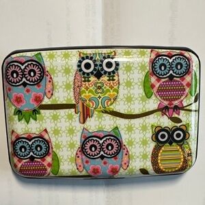 Colorful Owl Pattern Credit Card Wallet